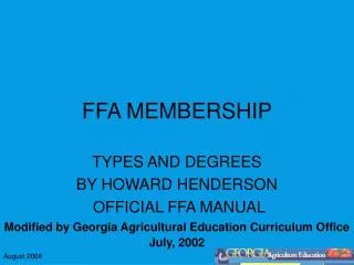 FFA MEMBERSHIP