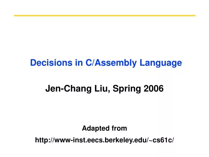 decisions in c assembly language