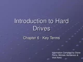 Introduction to Hard Drives