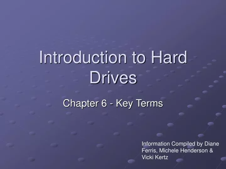 introduction to hard drives