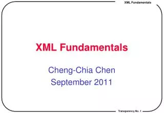 XML Fundamentals