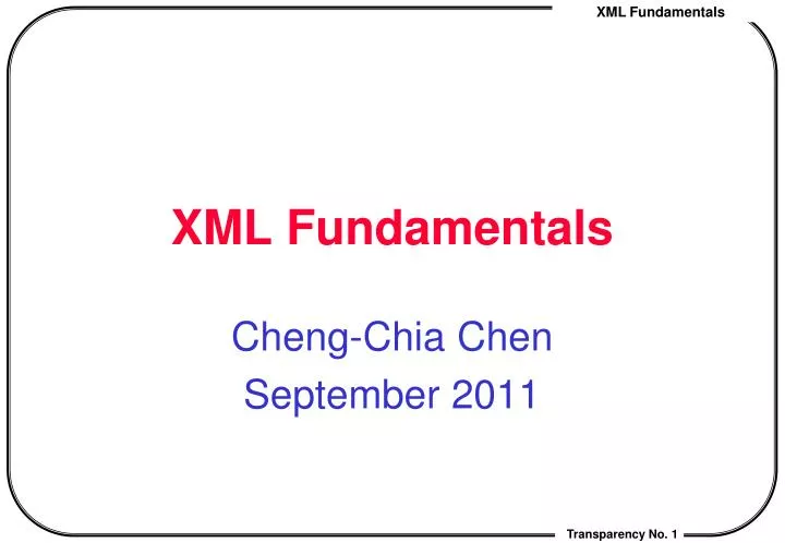xml fundamentals