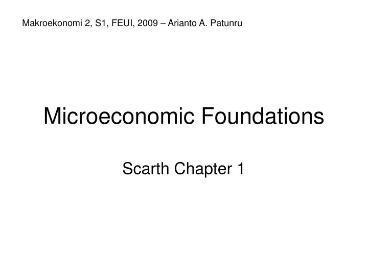 microeconomic foundations