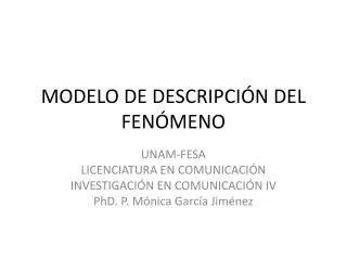 modelo de descripci n del fen meno