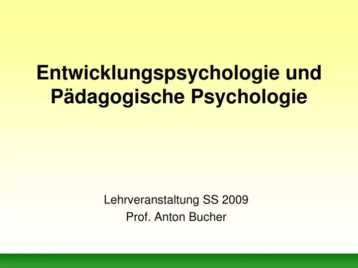 entwicklungspsychologie und p dagogische psychologie