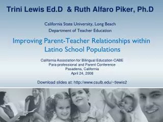 Improving Parent-Teacher Relationships within Latino School Populations
