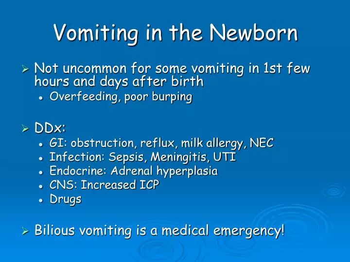 vomiting in the newborn