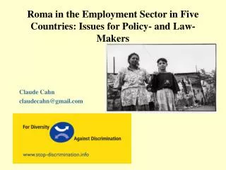 Roma in the Employment Sector in Five Countries: Issues for Policy- and Law-Makers