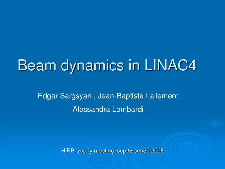 beam dynamics in linac4
