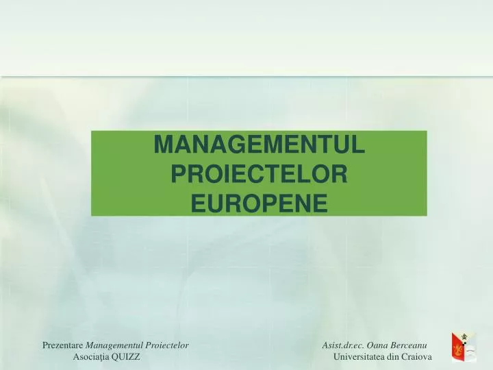 managementul proiectelor europene