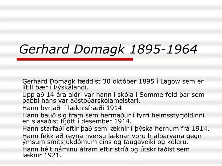 gerhard domagk 1895 1964
