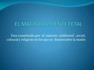 el macro ambiente fetal