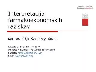 interpretacija farmakoekonomskih raziskav
