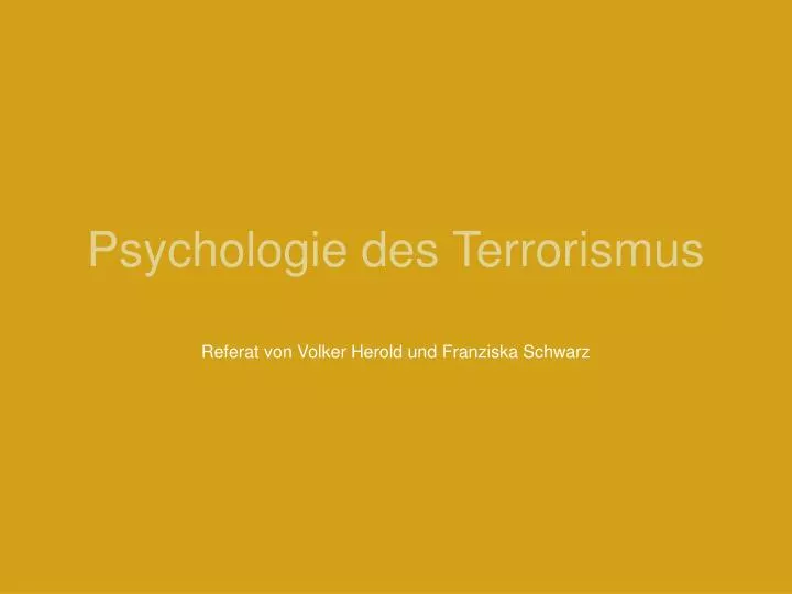 psychologie des terrorismus