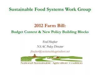 Sustainable Food Systems Work Group