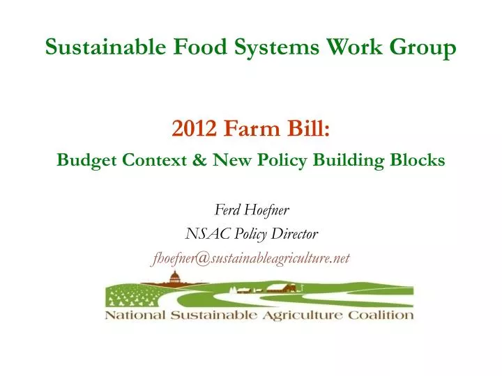 sustainable food systems work group