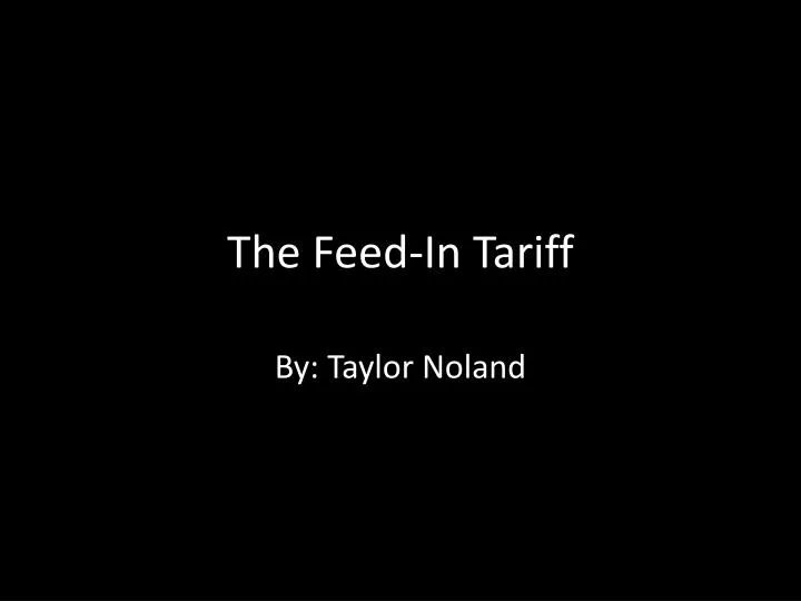 the feed in tariff