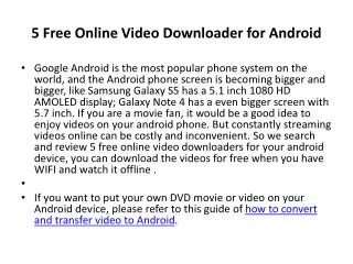 5 Free Video Downloader for Android Phone and Tablet