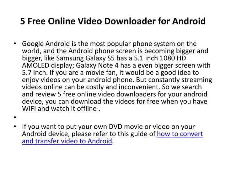 5 free online video downloader for android