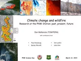 Climate change and wildfire Research at the PNW Station: past, present, future