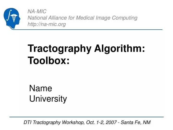 tractography algorithm toolbox