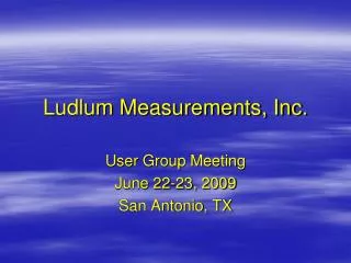 Ludlum Measurements, Inc.