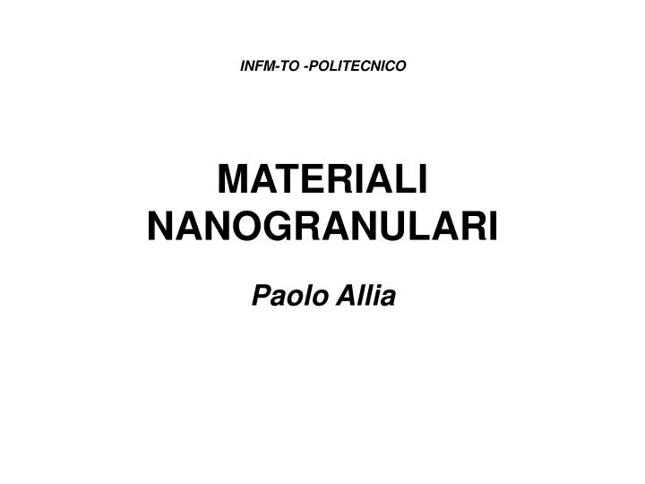 materiali nanogranulari