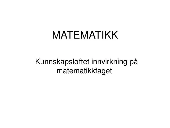 matematikk