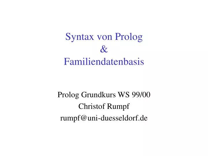 syntax von prolog familiendatenbasis