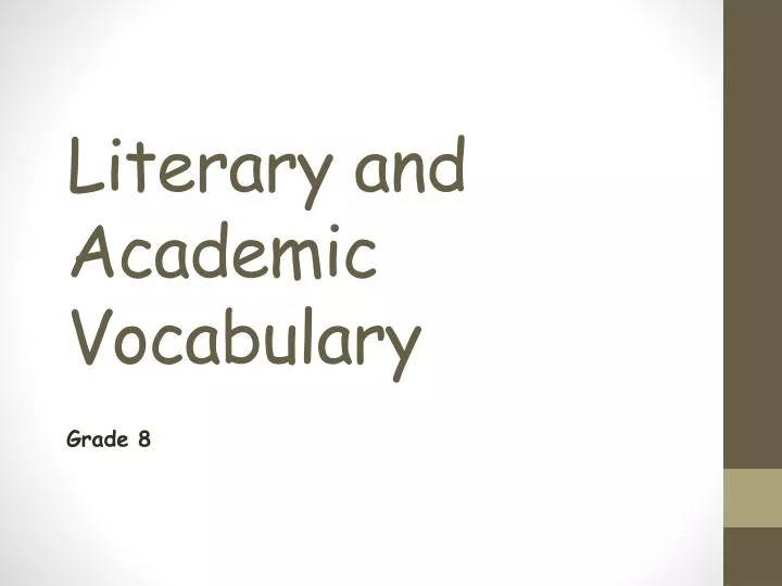literary and academic vocabulary