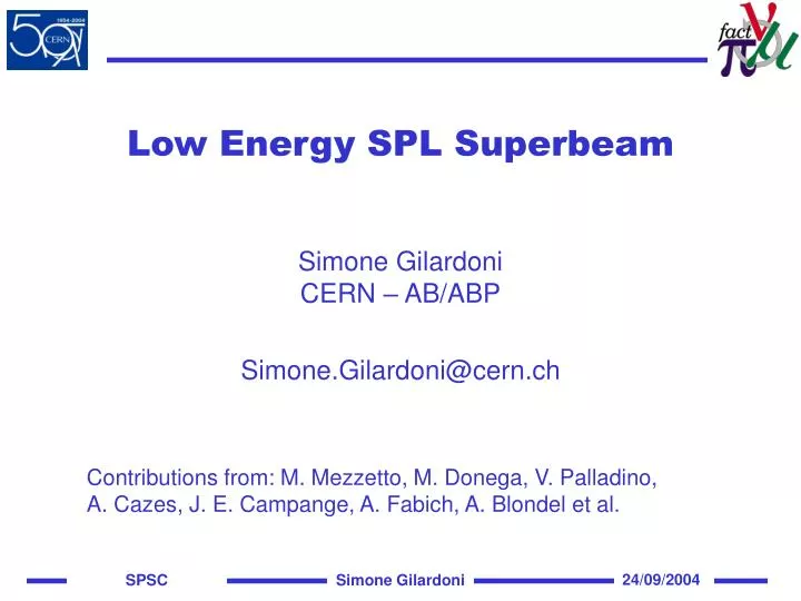 low energy spl superbeam