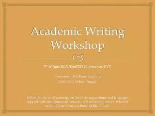 academic writing workshop