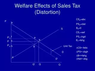 Welfare Effects of Sales Tax (Distortion)