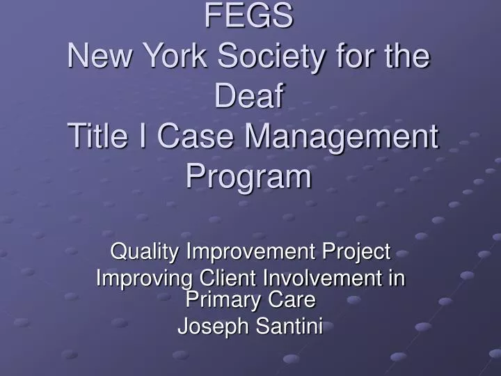 fegs new york society for the deaf title i case management program
