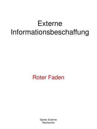 externe informationsbeschaffung