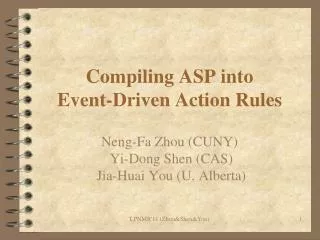 Compiling ASP into Event-Driven Action Rules