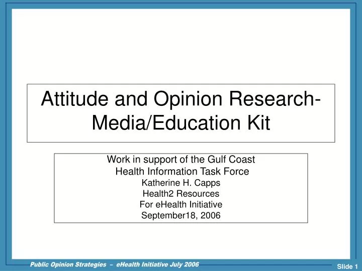 attitude and opinion research media education kit