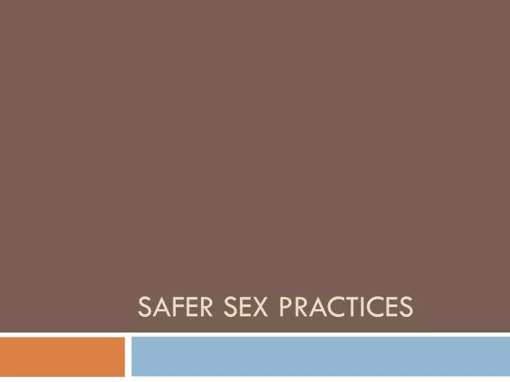 safer sex practices