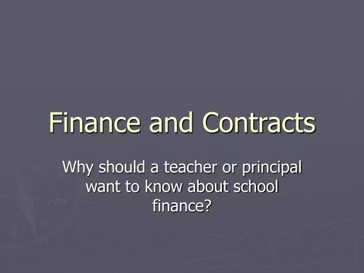 finance and contracts