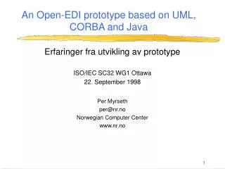 an open edi prototype based on uml corba and java