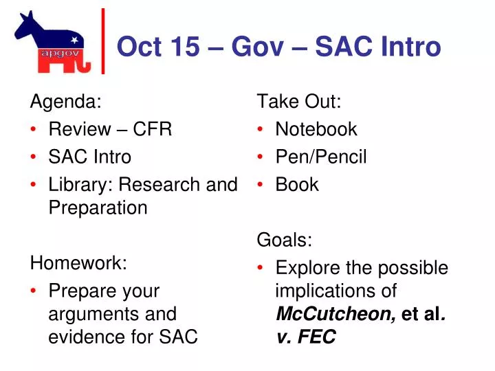 oct 15 gov sac intro