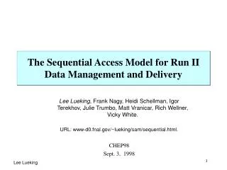 The Sequential Access Model for Run II Data Management and Delivery