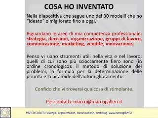 cosa ho inventato