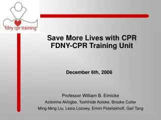 Save More Lives with CPR FDNY-CPR Training Unit