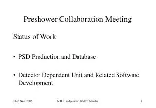 Preshower Collaboration Meeting