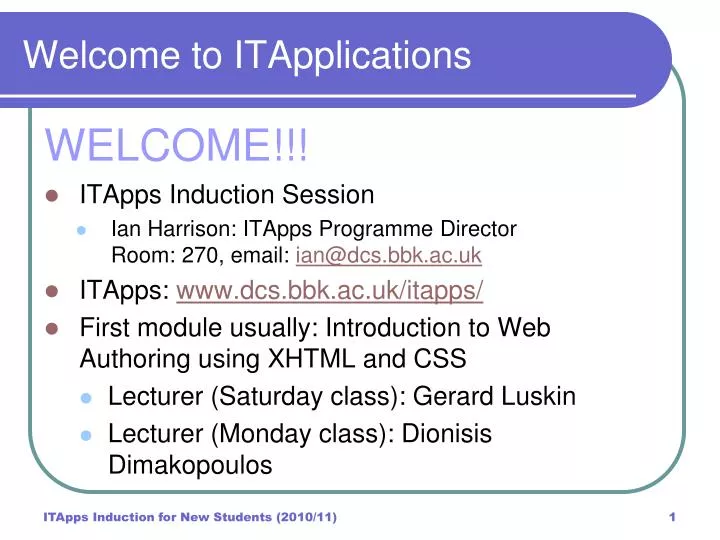 welcome to itapplications