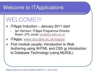 Welcome to ITApplications