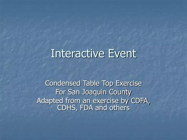 interactive event