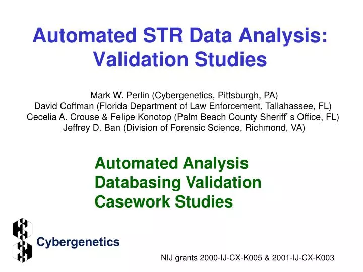 automated str data analysis validation studies