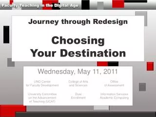 Journey through Redesign Choosing Your Destination